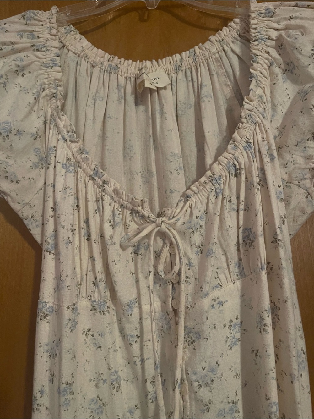 NWOT Worth Collective Marley Cotton Floral Midi Dress Ivory/Blue Size Medium - Picture 7 of 12